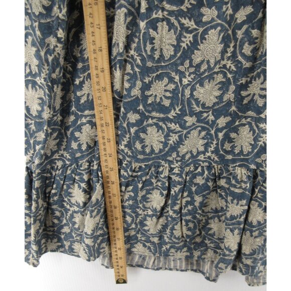 Faherty Dress XS Indigo Gauze Oceana Fit Flare Floral Boho $178 NEW - Picture 4 of 11